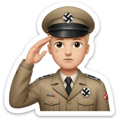 Hitler salute with nazi symbol on shirt sticker