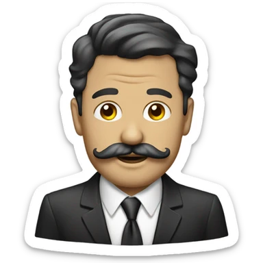 sharp dressed man with mustache going to work sticker
