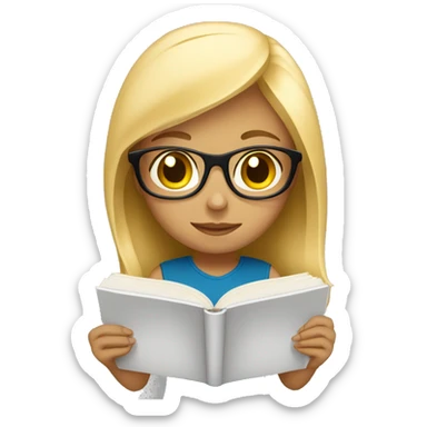 blonde girl studying  sticker