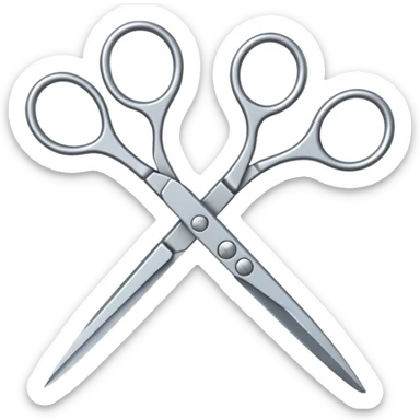 intertwined scissors sticker