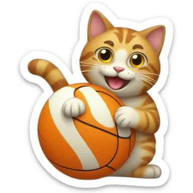 Cat joking with a ball sticker