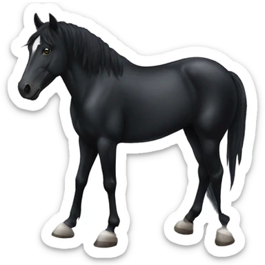 a completely black horse, with black hooves sticker