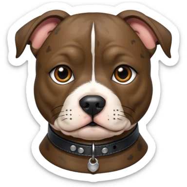 brindle staffordshire bull terrier leather black coller sticker