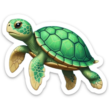 Create a single emoji of a Quasar Turtle in full body, shown at a slight side angle in a natural, characteristic pose with cosmic energy.

 sticker