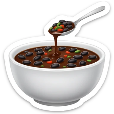 small bowl of black bean sauce, dark glossy, no spoon sticker