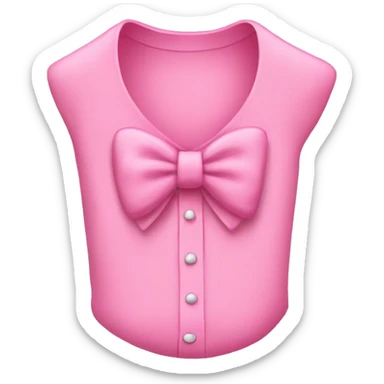 I pink shirt with a light pink bow on it sticker