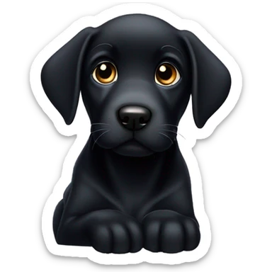 Black labrador puppy sticker