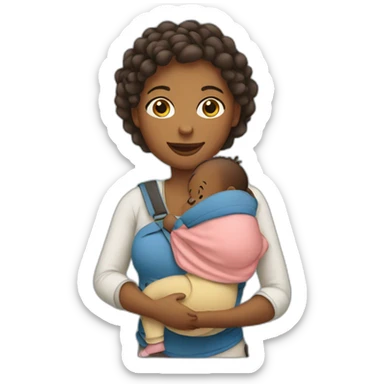 Babywearing mom with baby carrier sticker