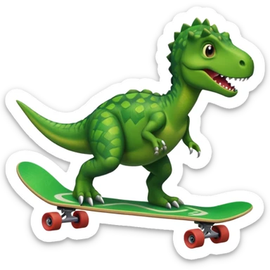 Dinosaur on a skateboard sticker