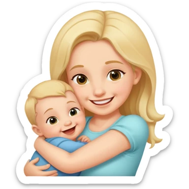 cute baby biting his mother's arm sticker