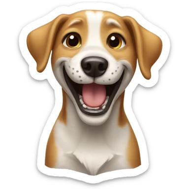 Dog laughing sticker