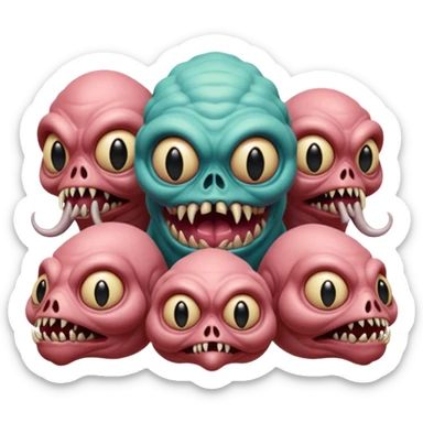 cinematic -  69 hieronymus bosch phantasmagorical mutated beings - hybrids sticker