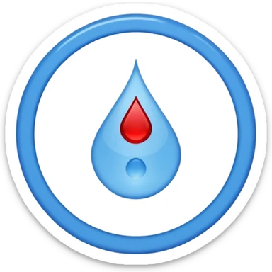 Modern and clean diabetes awareness symbol with blue circle and blood drop in the middle. sticker