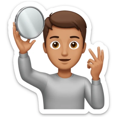 a man snapping a mirror selfie sticker