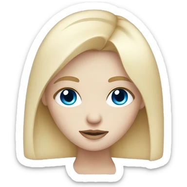 Pale girl with blue eyes and blonde hair and long eyelashes  sticker