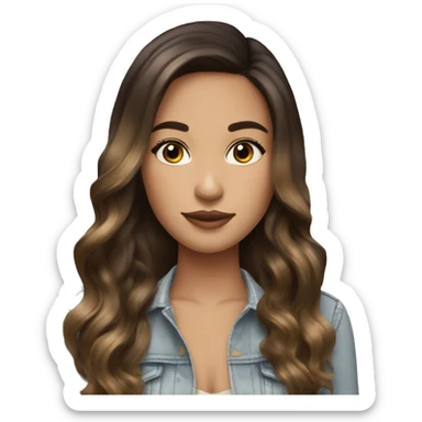 pretty brunette girl with balayage  sticker