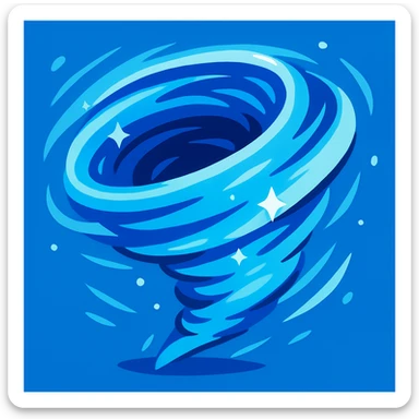 a blue vortex with swirling lines and sparkles, evoking spinjitzu power sticker