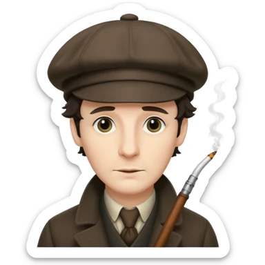 Sherlock Holmes with deerstalker hat without mustache and cigarette  sticker