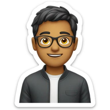 Boy in Bangalore in specs sticker