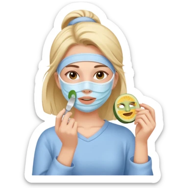 a girl doing her skincare and self care sticker
