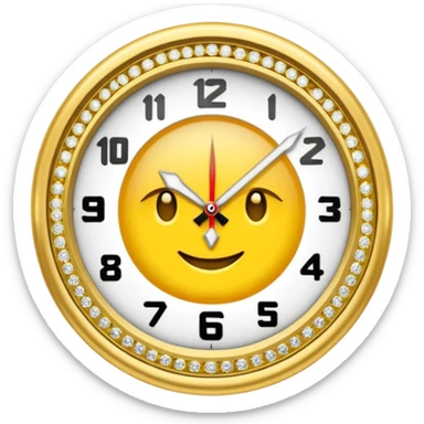 Crea un reloj de oro amarillo con muchos diamantes sticker