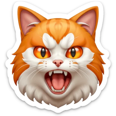 Chat qui crie de toute ses forces sticker