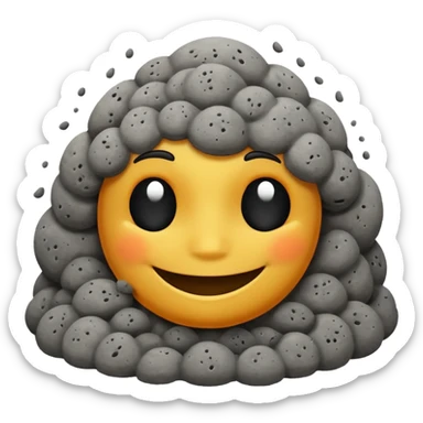 a pile of ash and dust smiling sticker