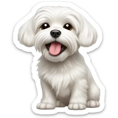 Cute maltese face with tongue out sticker