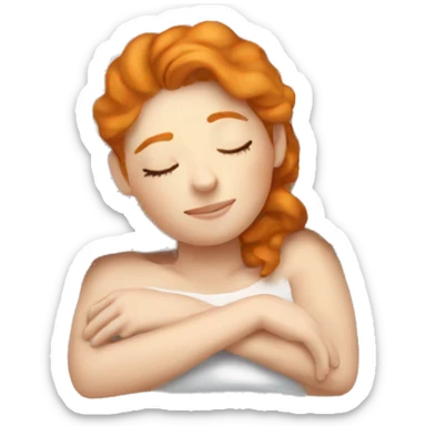 Ginger pretty woman sleeping sticker