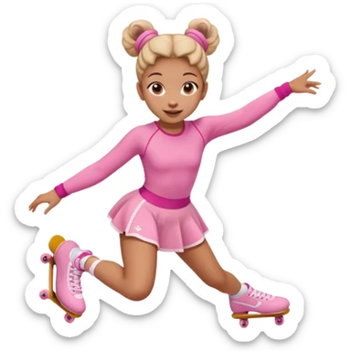 My little pony Cute skater 10 girl with two buns and pink outfit, gliding with playful energy. sticker