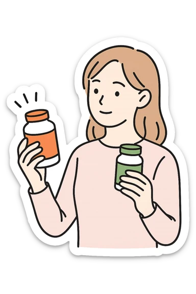 Donna che sta scegliendo integrazione sticker