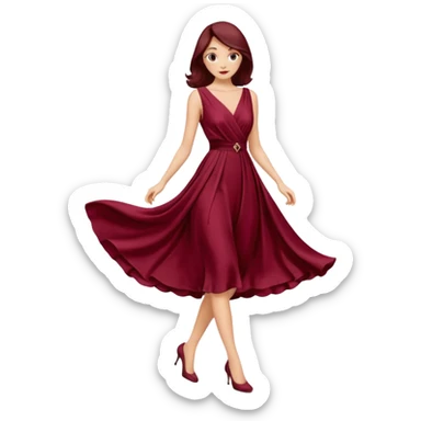 create a burgundury dress just the dress. make it knee lenght sticker