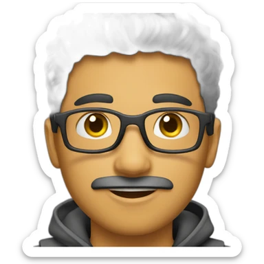 Calvo joven con espejuelos  sticker