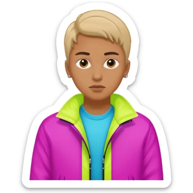 Russian underground fashion neon color jacket sticker