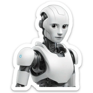 A full form humanoid robot sticker