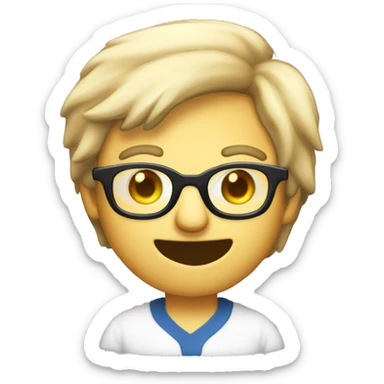 a guy mewing with nerd glasses Erm what the sigma sticker