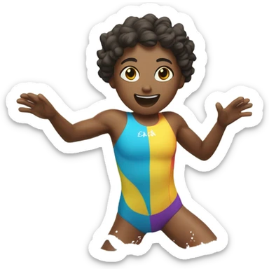 swimmer in the ocean sticker