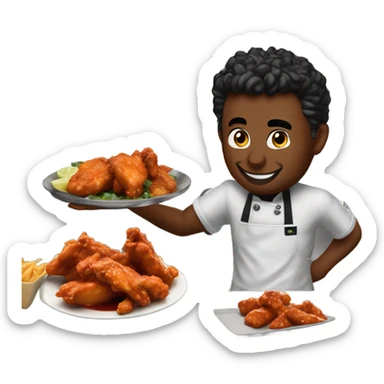 make me (stefan) working in a buffalo wing restaurant called wingman’s sticker