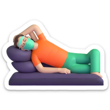 white man enjoying a spa day facial, relaxing sticker