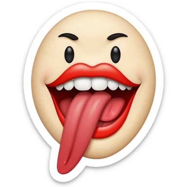 a mouth with its tongue sticking out, referencing the Rolling Stones album sticker
