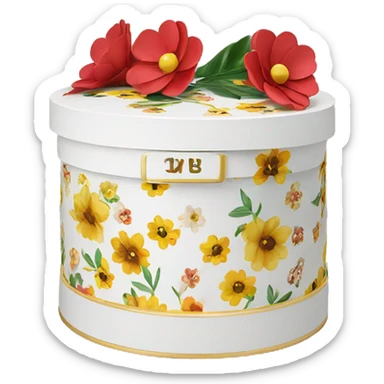 latona flowers hat box with logo sticker