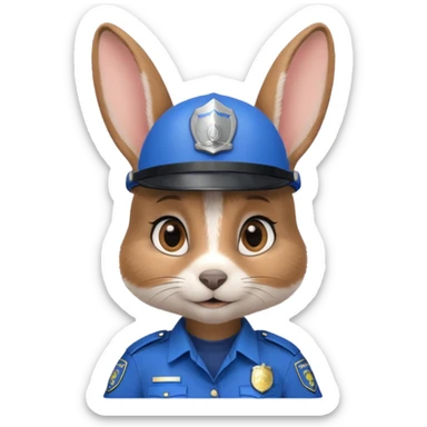 judy hopps, Rabbit police, blue uniform including helmet of uniform sticker