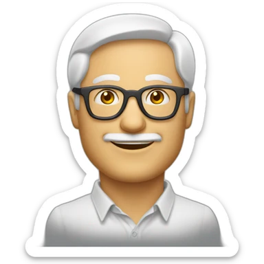 Homme scandinave de 50 ans chauve avec des lunettes souriant sticker