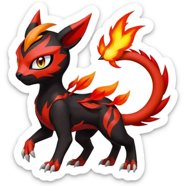 Meloetta-Litten-Guilmon-Darkrai-Pokémon-Fakémon-fusion-hybrid-creature sticker