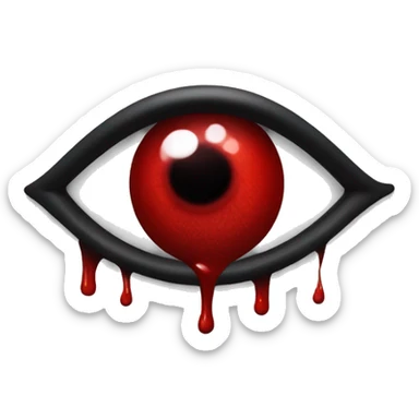 Coração vermelho sangue com um olho no centro da cor preta sticker