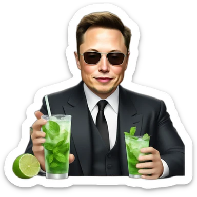elon musk drink mojito sticker