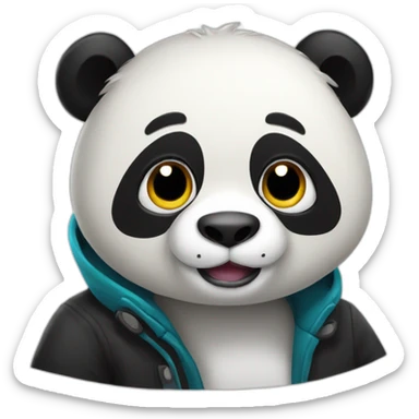 Panda avec manteau sticker