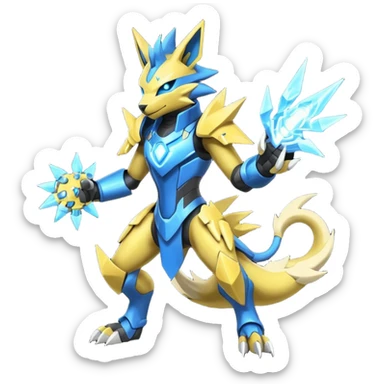 Modern Cyber-Manectric-Zeraora-fusion (full body) sticker