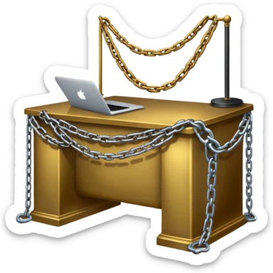 Desk draped in chains sticker