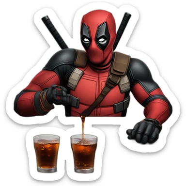 deadpool drinking jagermaister sticker